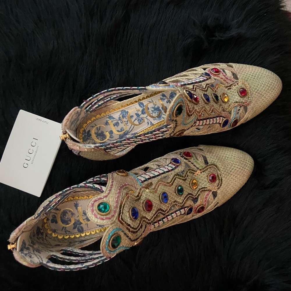 Gucci Python Multicolor Gem Booties - image 4